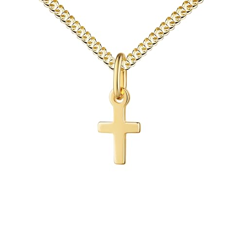 JEVELION Taufkreuz 333 Gold Kreuzanhänger Goldkreuz für Damen und Kinder Kettenanhänger 8 Karat Gelbgold von JEVELION