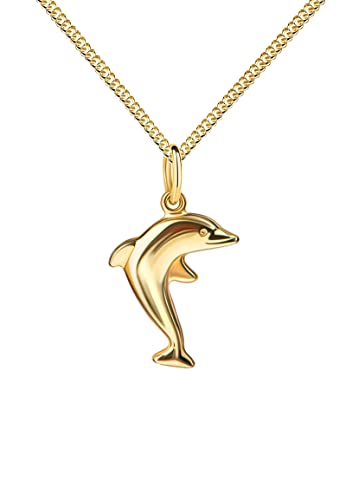 JEVELION Vergoldeter Anhänger Delfin-Anhänger für Damen und Kinder Kettenanhänger + Zertifikat und Halskette von JEVELION