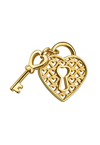 JEVELION Vergoldeter Anhänger Herzschloss und Schlüssel Anhänger für Damen und Kinder Kettenanhänger + Zertifikat von JEVELION