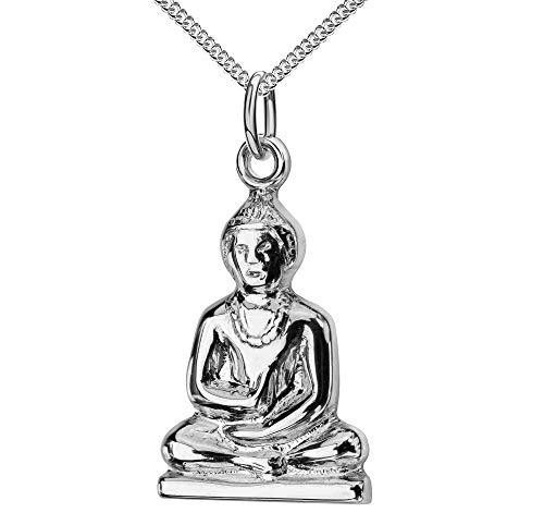 Kettenanhänger Silber Buddha Silberanhänger für Damen Mit Halskette 55 cm von JEVELION