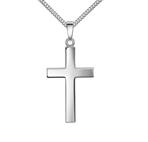 JEVELION Kette mit Kreuz-Anhänger 925 Silber Silberkreuz Mit Kette Länge 60 cm von JEVELION