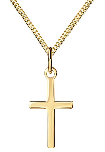 JEVELION Kreuz-Kette 333 Gold Gold-Kreuz für Damen, Herren und Kinder Ketten-Anhänger 8 Karat Gold mit Kette Kettenlänge: 60 cm von JEVELION