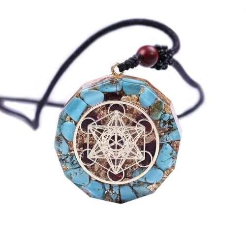 Orgon Anhänger Metatron Würfel Merkaba Türkis Halskette,Orgonit Chakra Kristall Schutz Amulett,Blau Orgon Anhänger Metatron Würfel Merkaba Türkis Halskette,Orgonit Chakra Kristall Schutz Amulett,Blau von JEVLUH