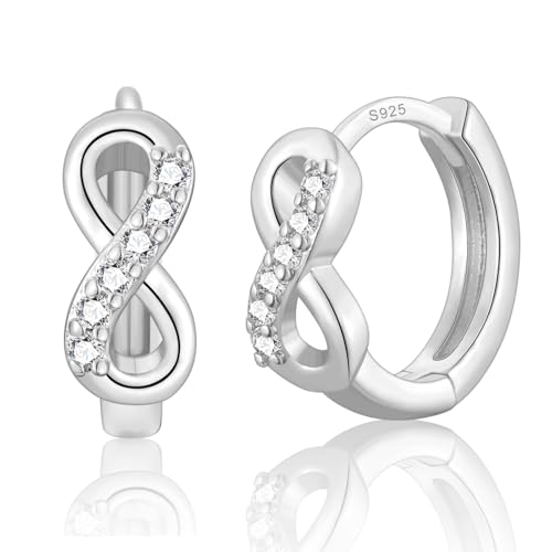 Ohrringe Silber 925 für Damen Unendlich Creolen Ohrringe lightweight kleine Kreolen von JEWAB