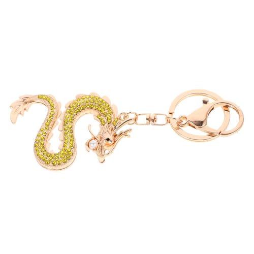 JEWEDECO Drachen-Schlüsselanhänger Drachen-Anhänger Schlüsselanhänger Drachen Anhänger Strass-Drache Schmücken Hängendes in Drachenform Taschenanhänger Metall Golden von JEWEDECO