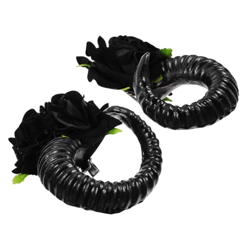 JEWEDECO Eleganter Gothic Schafhorn-kopfschmuck Haarspange Schafhorn-haardekor Für Frauen Zum Anklipsen von JEWEDECO