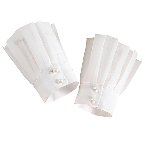 JEWEDECO Elegant Count Dress up Abnehmbare Chiffon-ärmelmanschetten Handgelenkmanschetten Für Halloween Und Cosplay von JEWEDECO