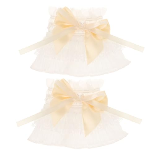 JEWEDECO Spitzen-handgelenkmanschetten Modische Abnehmbare Handmanschetten Fingerlose Spitzenhandschuhe Kleidärmel von JEWEDECO