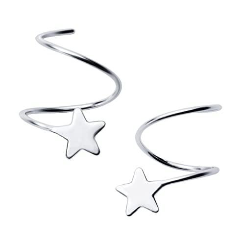 JEWEDECO 1 Paar Sterling Silber Stern Ohrringe für Damen Leichte und Hypoallergene Ohrringe für Alltag und Besondere Anlässe von JEWEDECO
