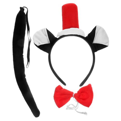 JEWEDECO 1satz Katzenkostüm Zubehör Mit Katzenohren Haarband Fliege Und Für Halloween Cosplay Und Bühnenaufführungen Bequemen Und Strapazierfähigen Materialien von JEWEDECO