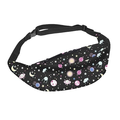 JEWEDECO Druck Fanny Pack Mit Verstellbarem Gürtel Hüfttasche Im Stilvollen Himmel-Muster Für Damen Und Herren Für Reisen Und Freizeit von JEWEDECO