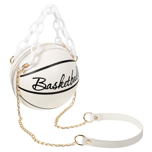 JEWEDECO 1 Stück Basketballförmige Umhängetasche mit Kette Trendige Handtasche für Damen Wasserdichtes Design Einzigartiger Stil Vielseitig Einsetzbar als Strandtasche oder Freizeitbag JEWEDECO 1 Stück Basketballförmige Umhängetasche mit Kette Trendige Handtasche für Damen Wasserdichtes Design Einzigartiger Stil Vielseitig Einsetzbar als Strandtasche oder Freizeitbag von JEWEDECO