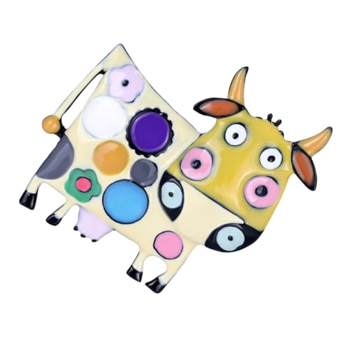 JEWEDECO 1 Stück Legierung Brosche Personalität Kuh Brosche Mode Tier Brosche Kuh Corsage JEWEDECO 1 Stück Legierung Brosche Personalität Kuh Brosche Mode Tier Brosche Kuh Corsage von JEWEDECO