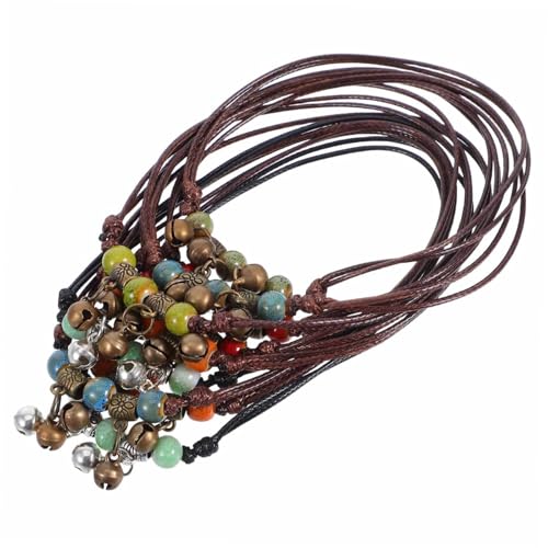JEWEDECO 10 Stück Boho Fußkettchen Teiliges Handgefertigt Verstellbar aus Porzellanperlen Geflochtene Hippie Schmuck für Frauen Mädchen Sommer Ethno Stil und Modisch von JEWEDECO