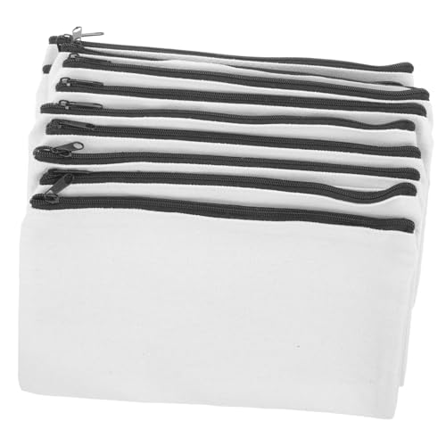 JEWEDECO 10 Stück Leinentasche Leere Make Up Taschen Handkosmetiktasche Leinen Federmäppchen Leere Stifttasche Leere Bleistifttasche Kulturbeutel Organizer Leinen Make Up Taschen von JEWEDECO