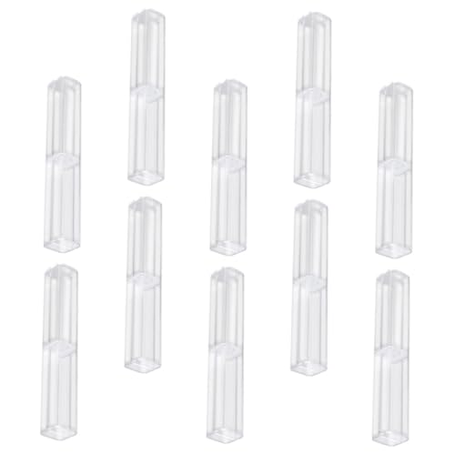 JEWEDECO 10 Stück Teiliges Durchsichtige Pen Rechteckige Stiftebox Transparenter Kugelschreiberhalter Multifunktional für Schule und Büro als Geschenkbox für Schreibwaren von JEWEDECO