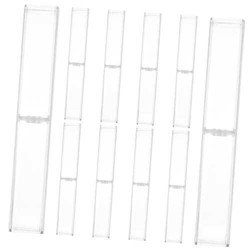 JEWEDECO 10 Stück Teiliges Transparentes Kunststoff Stiftebox Langlebige Kratzfeste Aufbewahrungsbox für Bleistifte Kugelschreiber und Schreibutensilien für Schüler und Bürogebrauch von JEWEDECO
