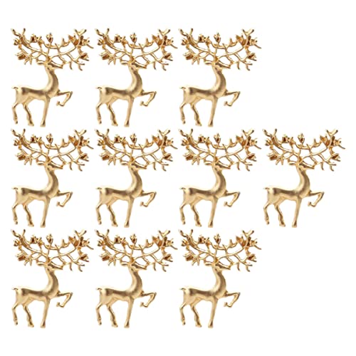 JEWEDECO 10 Stück Teiliges Weihnachtsbroschen Elchform Modische Broschen für Kleidung Schals Hüte Leichte Kostüm Accessoires Festlich Glänzend Langlebig von JEWEDECO