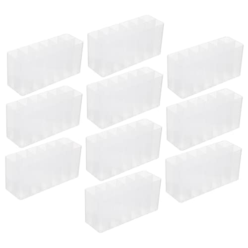 JEWEDECO 10 Stück Teiliges Weiße Stifthalter aus Fach Schreibtisch Organizer Pen Storage Boxen für Büro Schule Zuhause Stabile Kompakte Aufbewahrungsbox für Marker und Schreibwaren von JEWEDECO