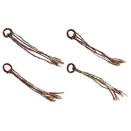 JEWEDECO 4stücke Bunte Zöpfe Für Junge Mädchen Haaraccessoires Für Partys Und Festivals Farbenfrohe Perückensträhnen Fotorequisit Für Geburtstagsfeiern Und Karneval von JEWEDECO