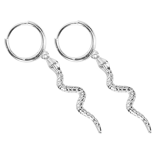 JEWEDECO 1Paar Kreative Schlangenform Ohrringe Lange Ohrhänger für Damen Modischer Ohrschmuck Einzigartiges für Weißgold JEWEDECO 1Paar Kreative Schlangenform Ohrringe Lange Ohrhänger für Damen Modischer Ohrschmuck Einzigartiges für Weißgold von JEWEDECO
