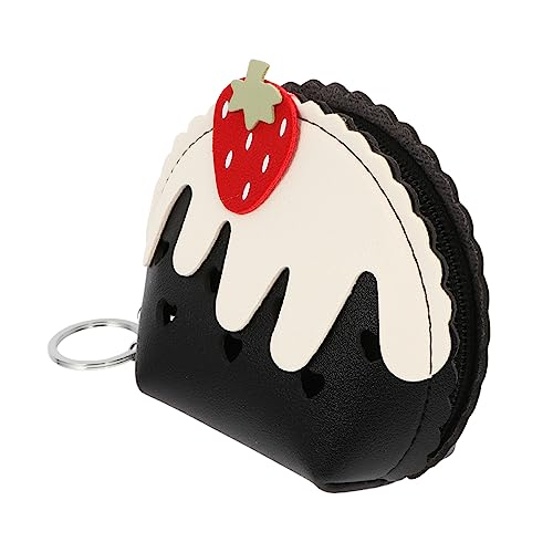 JEWEDECO 1stück Niedlicher Erdbeer-münzbeutel Mit Reißverschluss Geldbörse Für Damen Schlüsselanhänger Aufbewahrungstasche Für Münzen Karten Und Kleine Gegenstände Für Unterwegs von JEWEDECO