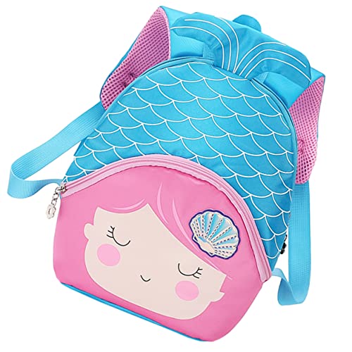 JEWEDECO Nylon Meerjungfrau Muster Schultasche Stilvoller Cartoon Rucksack Für Mädchen Bequeme Umhängetasche von JEWEDECO