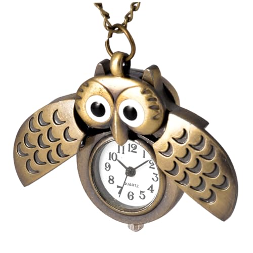 JEWEDECO Vintage Eulen Taschenuhr Aus Antikem Messing Kreative Retro Uhr Mit Kette Für Damen Und Herren Geschenkidee Für Freunde Und Familie JEWEDECO Vintage Eulen Taschenuhr Aus Antikem Messing Kreative Retro Uhr Mit Kette Für Damen Und Herren Geschenkidee Für Freunde Und Familie von JEWEDECO