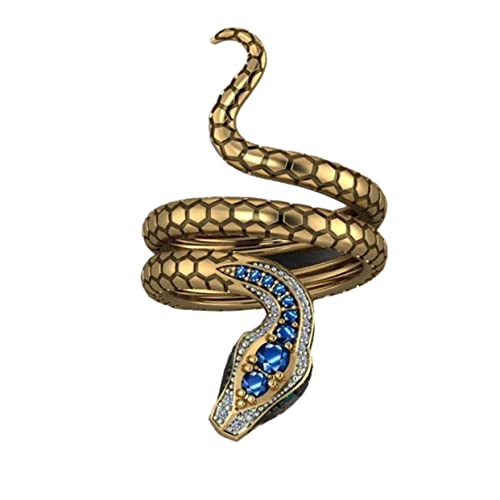 JEWEDECO Einzigartiger Kupfer Fingerring mit Zirkonia Schlangendesign Modisches Fingerdekor für Damen und Herren Vielseitiger Schmuck für Besondere Anlässe von JEWEDECO
