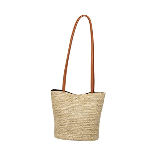 JEWEDECO 1Stück Vielseitige Strohtasche für Damen Stilvolle Handtasche Umhängetasche für Strand Shopping Freizeit mit Praktischem für Persönliche Gegenstände von JEWEDECO