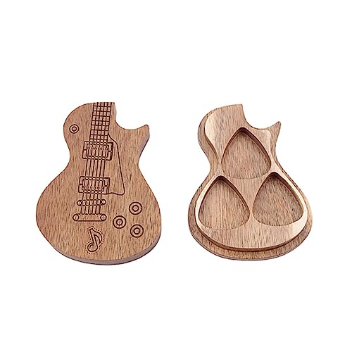 JEWEDECO 1pc Massivholz Gitarre Pick Box Kreative Form Licht Pick Organizer Für Gitarren von JEWEDECO
