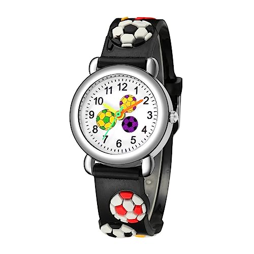 JEWEDECO 1stück Cartoon Pattern Watch Für Junge Mädchen Einstellbare Armbanduhr Fußballdesign Und Langlebig Für Jungen Und Mädchen Im Schulalter von JEWEDECO
