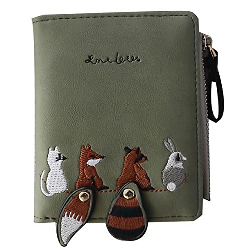 JEWEDECO Geldbörse Für Damen Mit Tiermuster Münzfach Und Reißverschluss-tasche Leder-kreditkartenetui Legerer Stil Für Accessoires von JEWEDECO