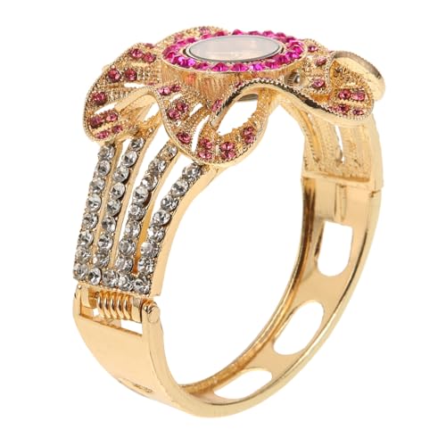 JEWEDECO 1-teilige Uhr Mit Strasssteinen Und Blumenmotiv Quarzwerk Schickes Outfit-Accessoire von JEWEDECO