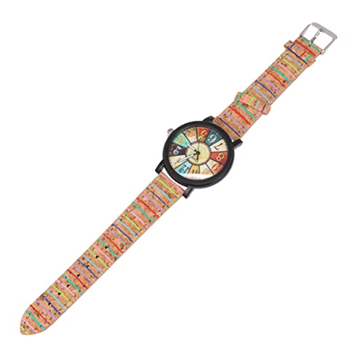 JEWEDECO 1stück Holzmaserung Quarz Uhr Für Männer Stilvolle Pu Lederarmbanduhr Für Studenten Präzise Bewegung Elegant Und Langlebig Geeignet Für Anlässe Modell von JEWEDECO