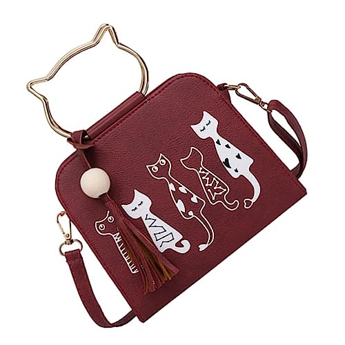 JEWEDECO Katzenmotiv Umhängetasche Damen Schultertasche Pu Tasche Mit Katzenmuster Handtasche Reisen Alltagsgegenstände Für Geldbörse Handy Karten Kosmetik von JEWEDECO
