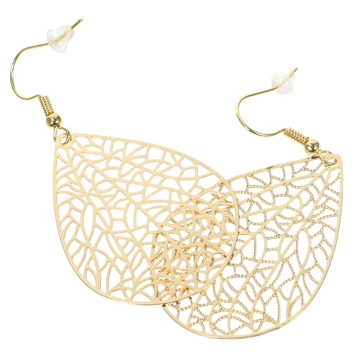 JEWEDECO 2 Paare Damen Ohrhänger Vintage Ohrstecker mit Filigranem Tropfen design Hohl Geformte Blattform Leichte Modeschmuck Ohrringe für Alltag Party und Geschenk von JEWEDECO