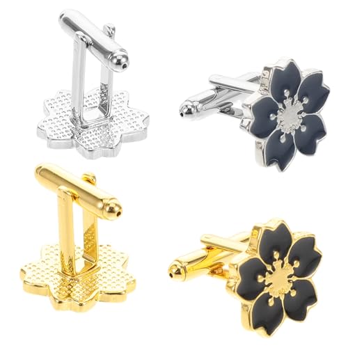 JEWEDECO 2paare Stilvolle Blumen-manschettenknöpfe Für Damen Vintage-kirschblütendesign Hemdknöpfe Aus Hochwertigen Materialien Für Businessanzüge Und Formelle Kleidung von JEWEDECO