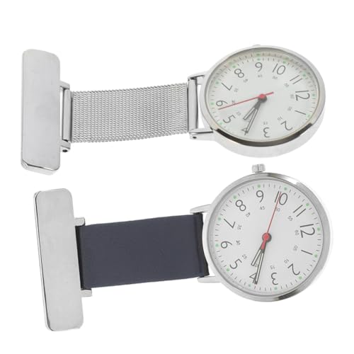 JEWEDECO 2stücke Metall Krankenschwesteruhr Arztuhr Taschenuhr Tragbar Für Damen Herren Dekorative Metalluhr Praktisch Für Krankenschwester Arzt von JEWEDECO