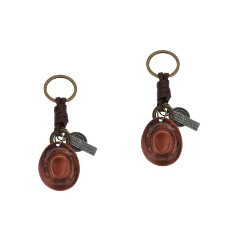 JEWEDECO 2 Stück Schlüsselanhänger Im Hut-Design Stilvoller Vintage-schlüsselanhänger Aus Leder Für Rucksäcke von JEWEDECO