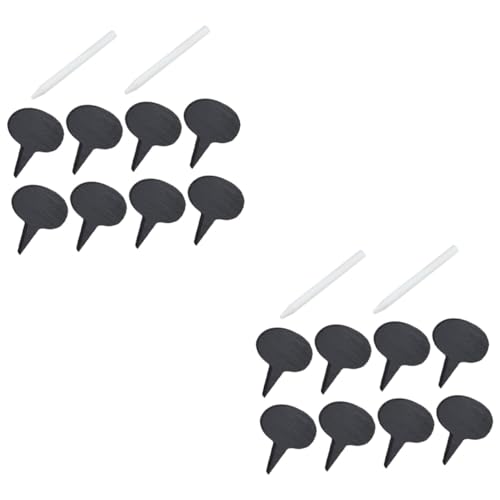 JEWEDECO 2 Sätze Wiederverwendbares Teiliges Käsemarkerset aus Schiefer mit Ovalen Käseetiketten und Abwischbaren Kreidestiften Praktische Food Labels für Party Buffet und Käsebrett Zubehör von JEWEDECO