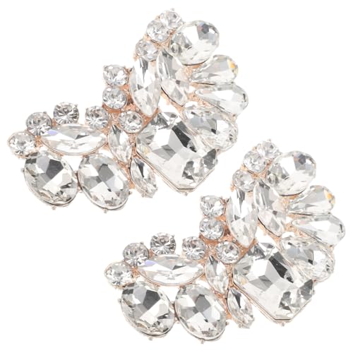 JEWEDECO 2 Stück Abnehmbare Schuhclips für Hochzeiten Strassschmuck Accessoires für Damen Funkelnde Schuhschnallen zur Verschönerung von High Heels Brautschuhen von JEWEDECO