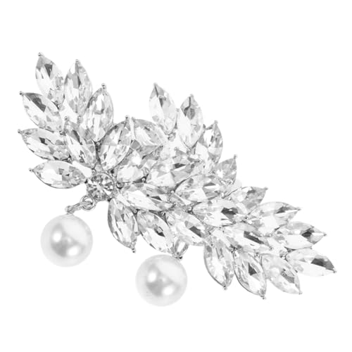 JEWEDECO 2 Stück Abnehmbare Strass Schuhclips Zinklegierung und Perlen Schleifen Schuhschnallen Schmuck für Damen Schuhdekorationen für High Heels Flats und Brautschuh Accessoires von JEWEDECO