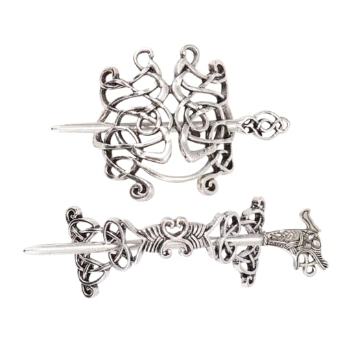 JEWEDECO 2stücke Silber Haarschmuck Vintage Damen Haarspange Kreative Haarnadel Haarnadel Frauen Schöne Ethno Stil Haarschmuck von JEWEDECO