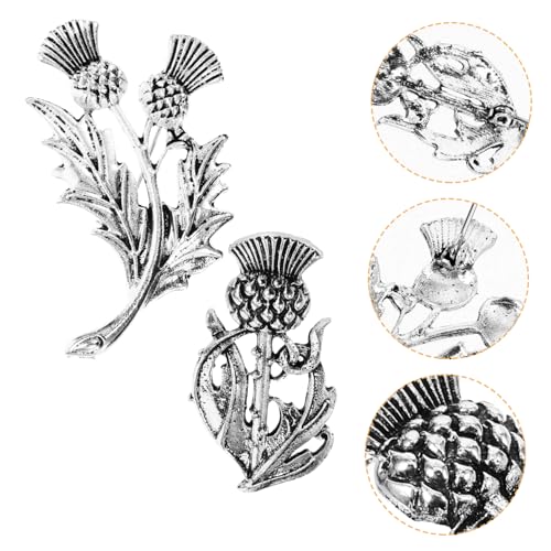 JEWEDECO 2stücke Distelblumen Brosche Pins Damen Modeschmuck Schmuck Anstecker Für Kleidung Corsage Pins Blumenstrauß-anstecker Broschen Für Frauen von JEWEDECO