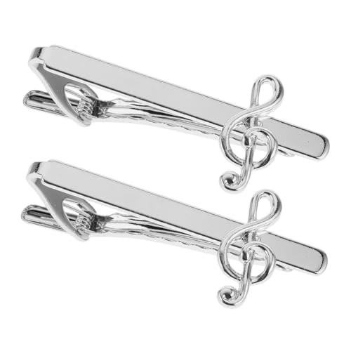 JEWEDECO 2 Stück Herren Krawattenklammern Musiknote Krawattenclips für Formelle Anlässe Accessoire für Väter Ehemänner von JEWEDECO