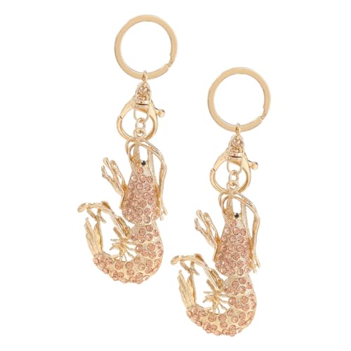 JEWEDECO 2 Stück Langusten Schlüsselanhänger Schlüsselanhänger Meeresdekor Ozeandekor Schlüsselanhänger Für Autoschlüssel Kristalle Schlüsselanhänger Meeresfrüchte Schlüsselanhänger von JEWEDECO