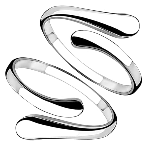 JEWEDECO 2 Stück Offene Geometrische Ringe Damen Kupfer Modisch Kreuz Design Verstellbar Alltag Elegant Minimalistisch Schmuck von JEWEDECO