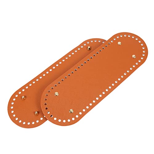 JEWEDECO 2 Stück PU Taschenboden mit Vorgebohrten Löchern Robustes PU Bodenbasis für DIY Häkeltaschen zum Handtaschen Schultertaschen Korbflechten und Strickbeutel Herstellen von JEWEDECO
