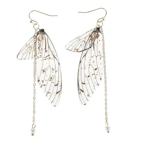 JEWEDECO 2 Stück Schmetterling Ohrringe Damen mit Farbverlauf und Kunstperlen Leichte Ohrstecker mit Einzigartigen Flügel designs Komfortabel für Hochzeit Party und Alltag Handgefertigt von JEWEDECO